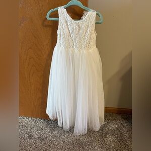 Elegant White Lace Kids Dress